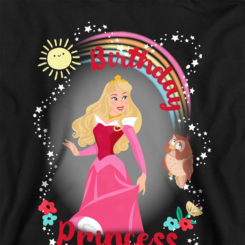 Athletic Heather - Back - Sleeping Beauty Childrens-Kids Birthday Princess Aurora Hoodie