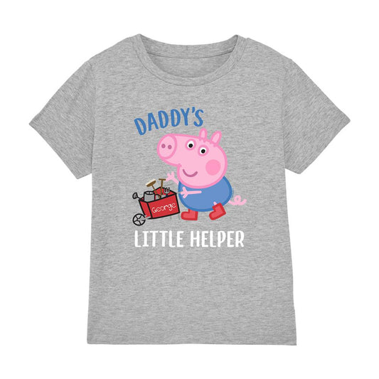 Heather Grey - Front - Peppa Pig Childrens-Kids Daddy's Little Helper T-Shirt