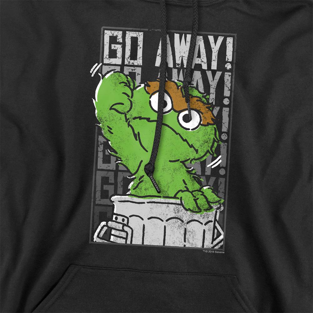 Black - Side - Sesame Street Unisex Adult Go Away Hoodie