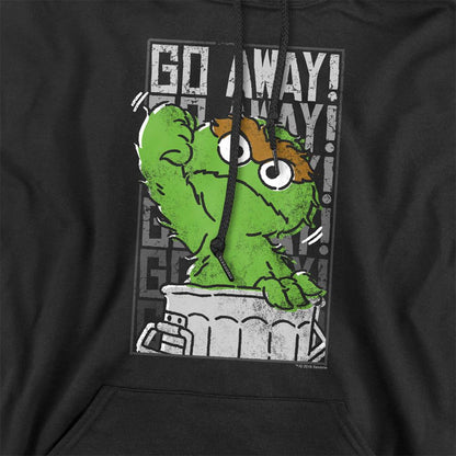 Black - Side - Sesame Street Unisex Adult Go Away Hoodie