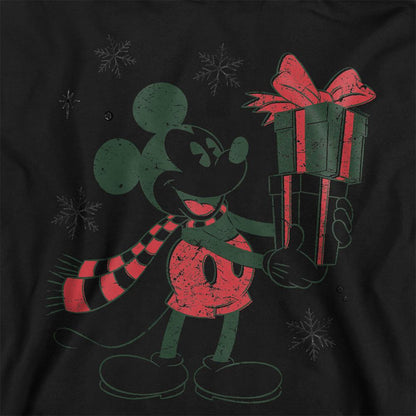 Black - Back - Mickey Mouse Childrens-Kids Present Christmas Hoodie