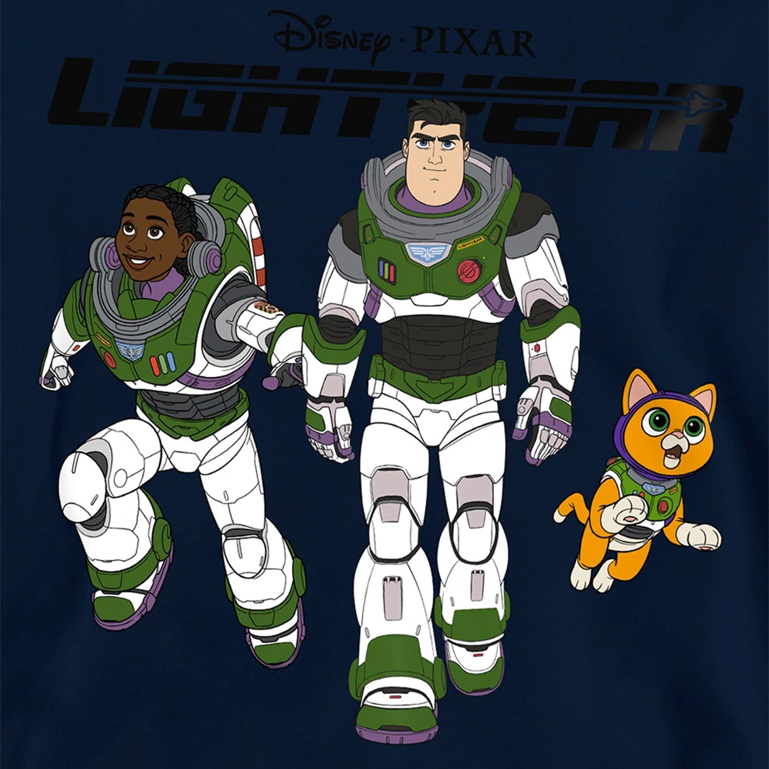 Navy - Side - Lightyear Childrens-Kids Squad Pullover Hoodie
