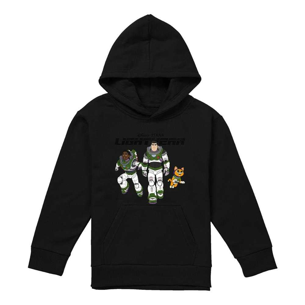 Black - Front - Lightyear Childrens-Kids Squad Pullover Hoodie