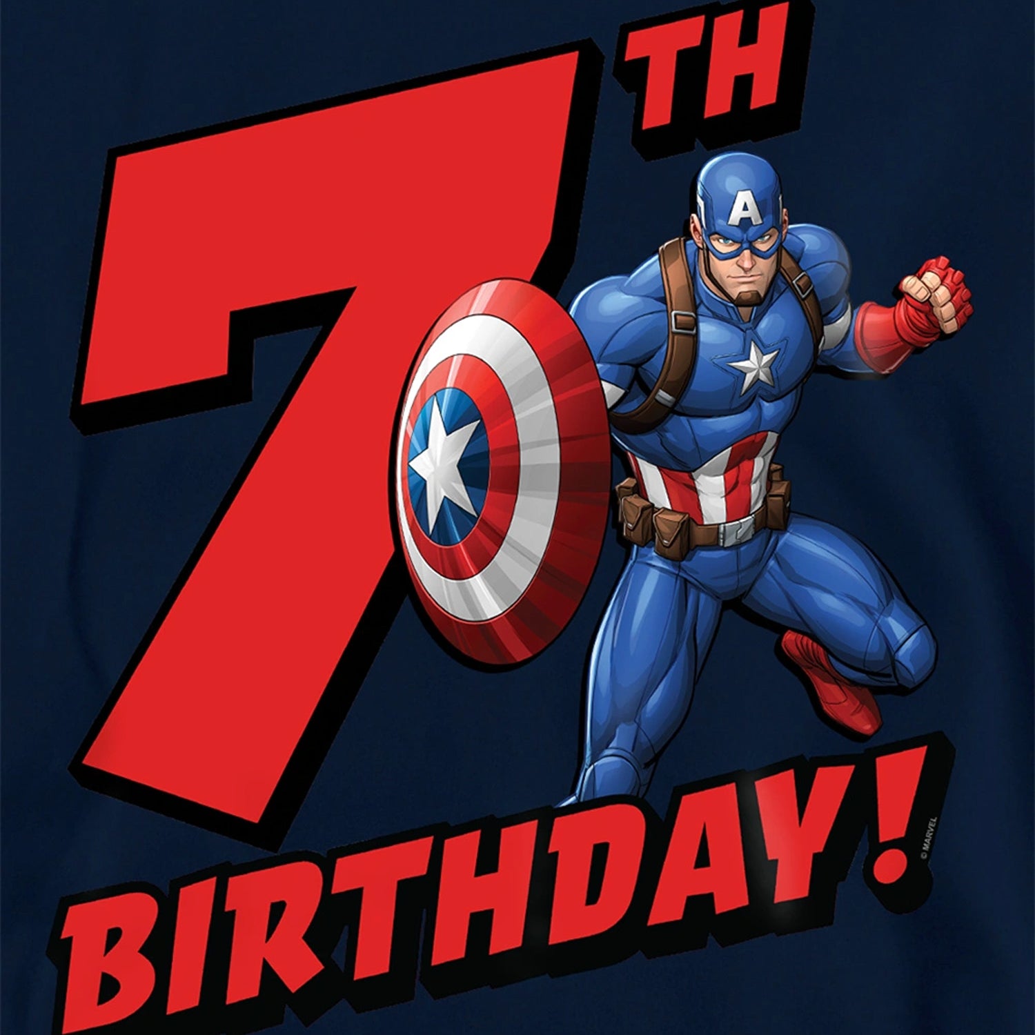 Navy - Side - Spider-Man Childrens-Kids Pull Over 7th Birthday Hoodie