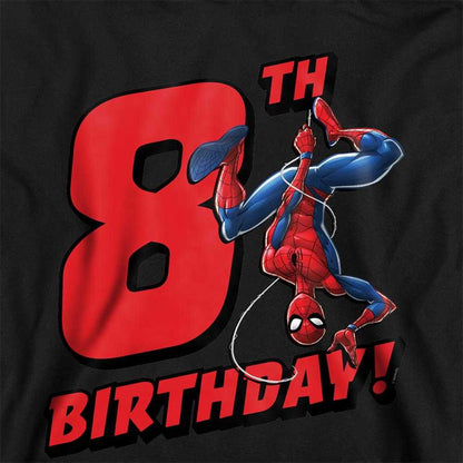 Black - Side - Spider-Man Childrens-Kids 8th Birthday Hoodie