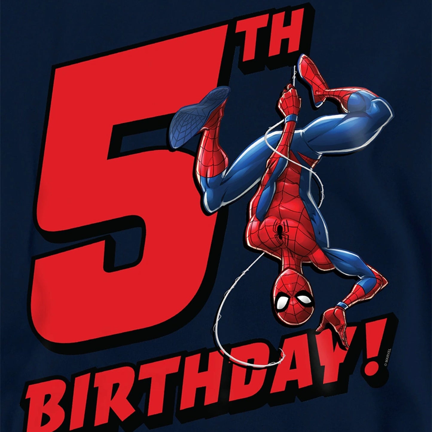 Navy - Side - Spider-Man Childrens-Kids 5th Birthday Hoodie