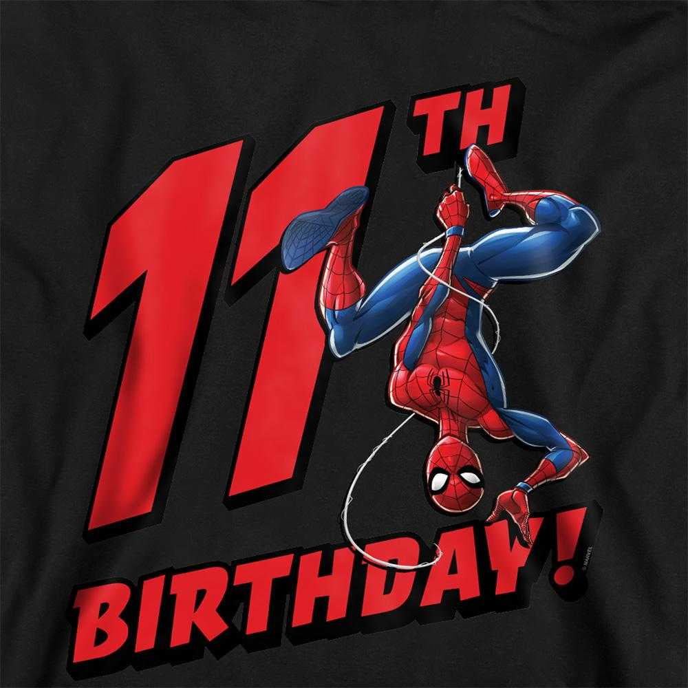 Black - Side - Spider-Man Childrens-Kids 11th Birthday Hoodie