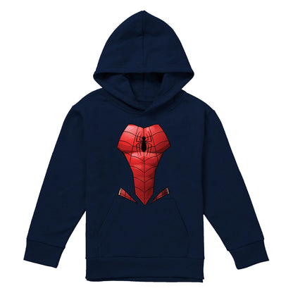 Navy - Front - Spider-Man Childrens-Kids Costume Hoodie