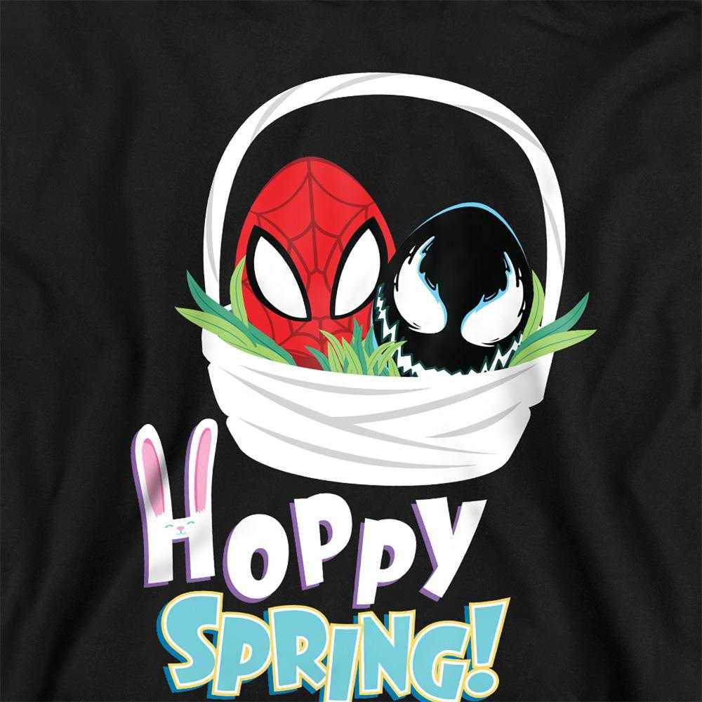 Black - Side - Spider-Man Childrens-Kids Hoppy Spring Hoodie