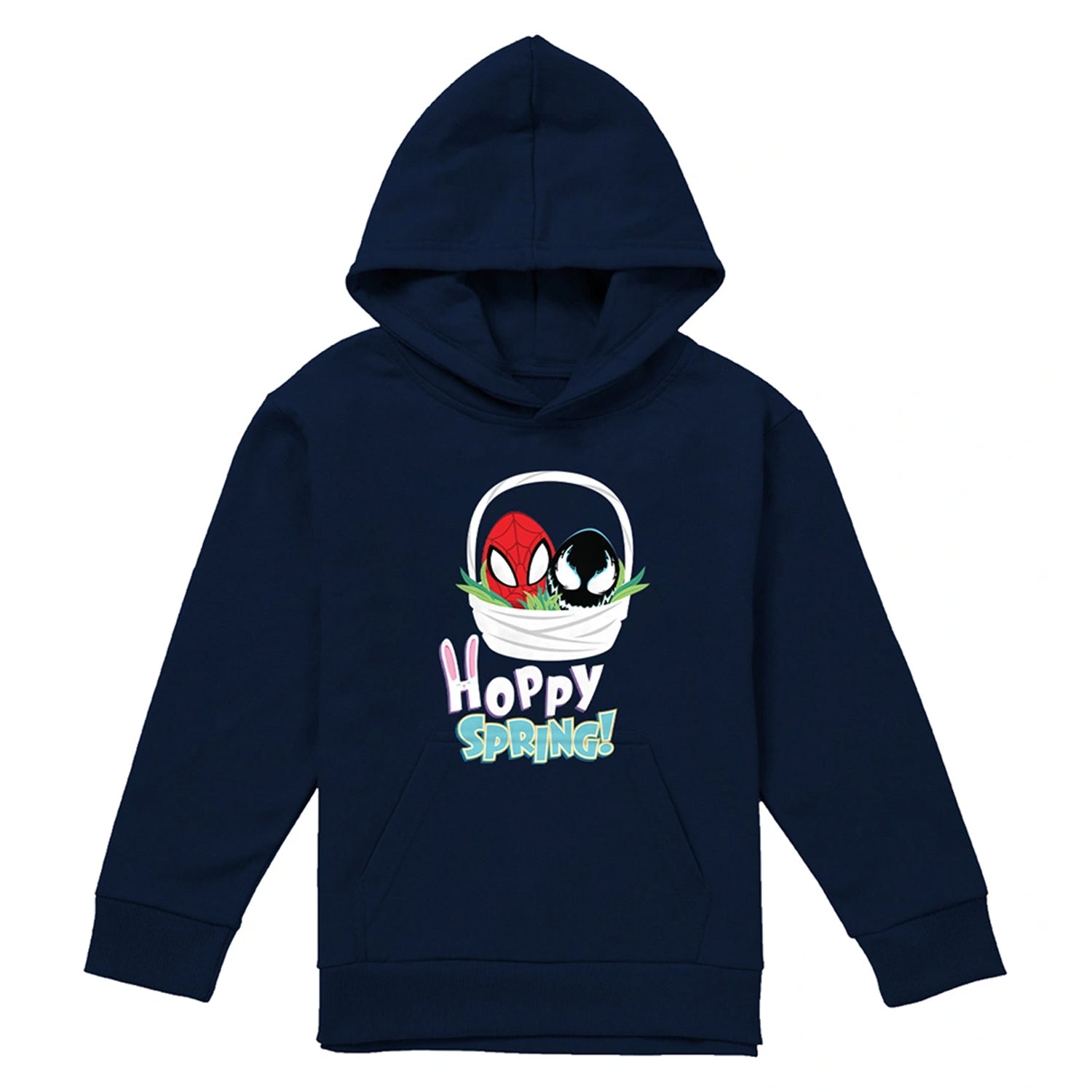 Navy - Front - Spider-Man Childrens-Kids Hoppy Spring Hoodie