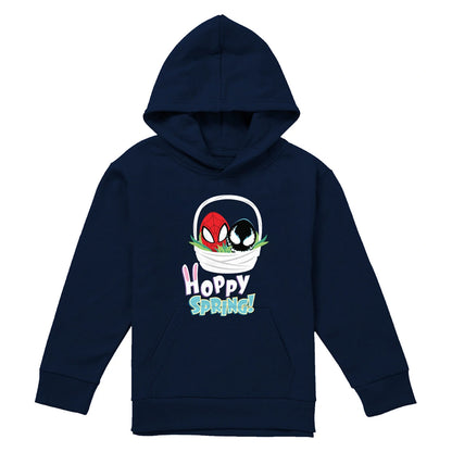 Navy - Front - Spider-Man Childrens-Kids Hoppy Spring Hoodie