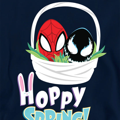 Navy - Side - Spider-Man Childrens-Kids Hoppy Spring Hoodie