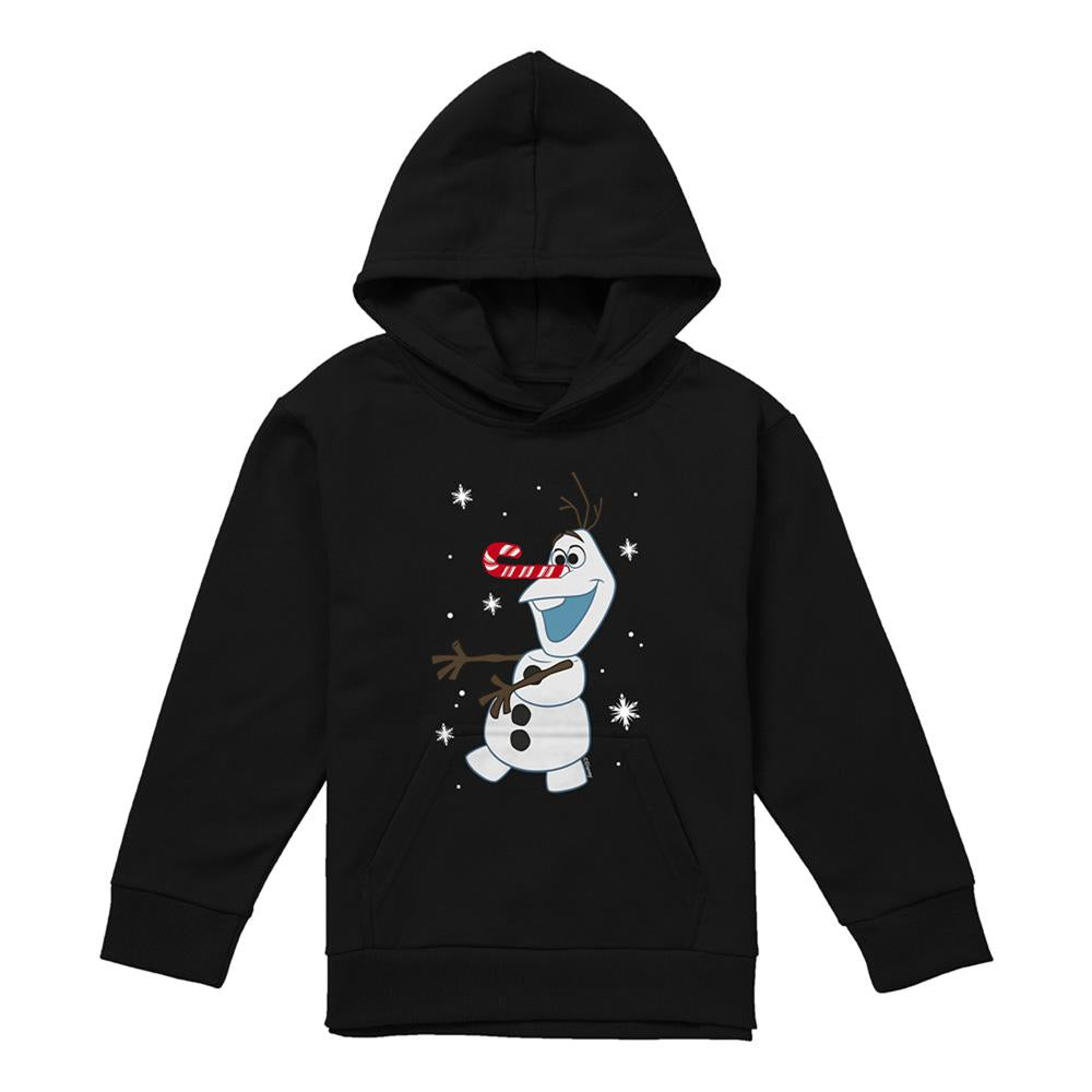 Navy - Front - Frozen Childrens-Kids Olaf Candy Cane Christmas Pullover Hoodie