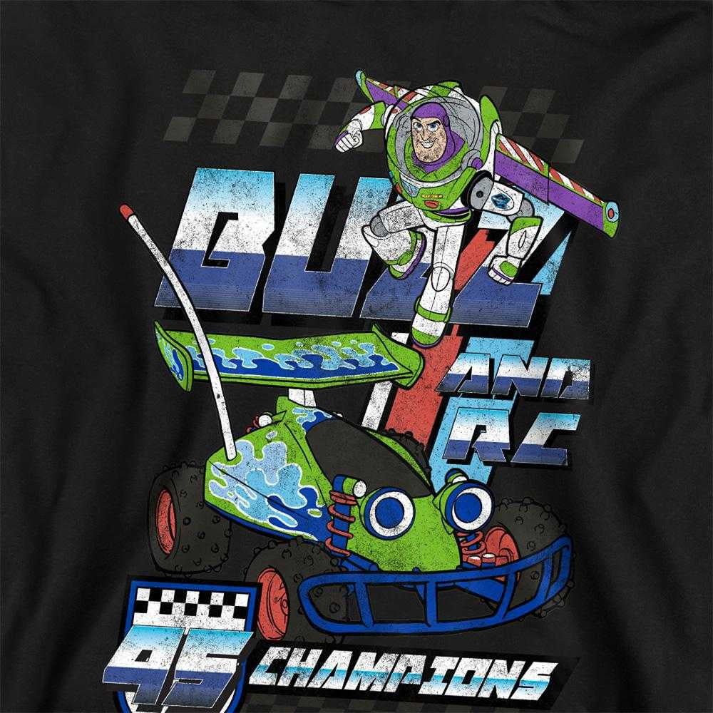 Black - Side - Toy Story Childrens-Kids Racing Champions Buzz & RC Hoodie