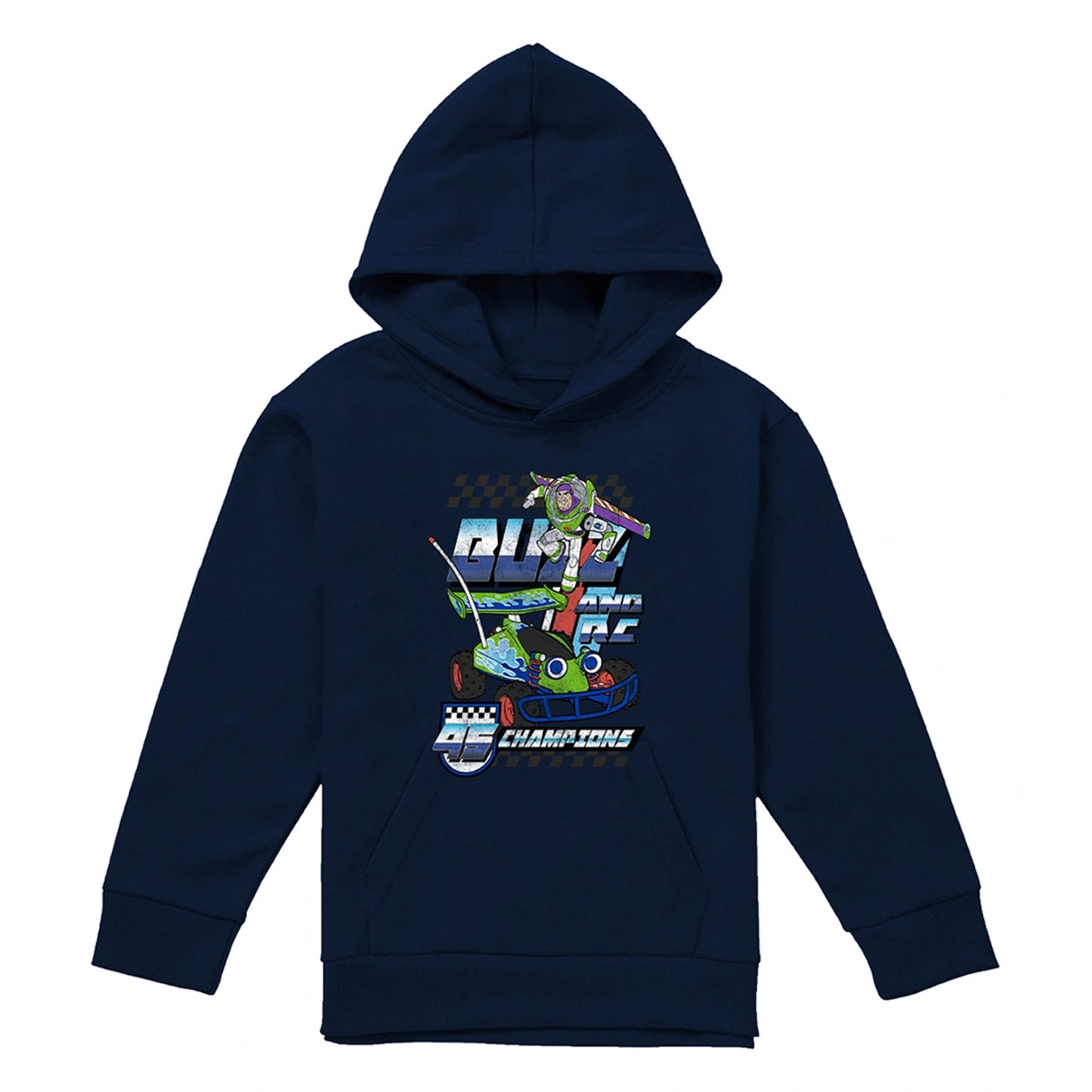 Navy - Front - Toy Story Childrens-Kids Racing Champions Buzz & RC Hoodie