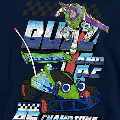 Navy - Side - Toy Story Childrens-Kids Racing Champions Buzz & RC Hoodie