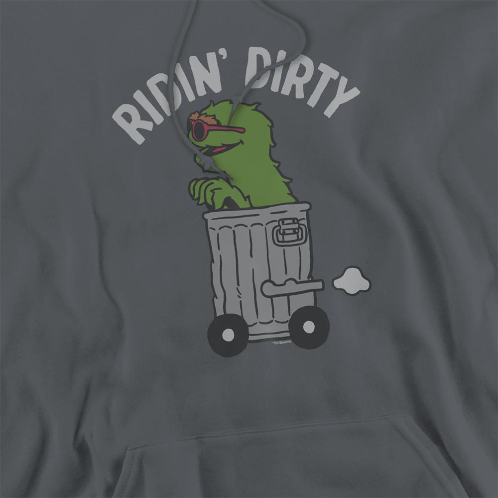 Charcoal - Side - Sesame Street Unisex Adult Ridin Dirty Hoodie