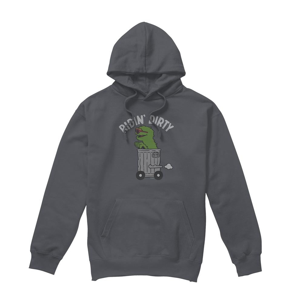 Charcoal - Front - Sesame Street Unisex Adult Ridin Dirty Hoodie