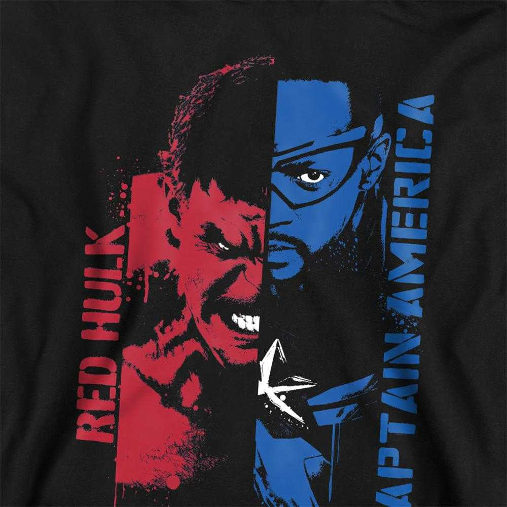 Black - Side - Captain America Childrens-Kids Hulk Graffiti Pull Over Hoodie