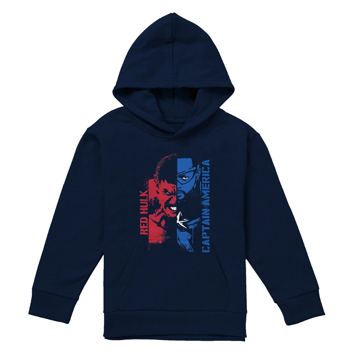 Navy - Front - Captain America Childrens-Kids Hulk Graffiti Pull Over Hoodie