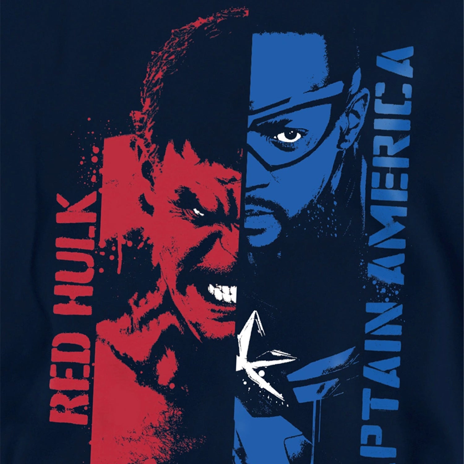 Navy - Side - Captain America Childrens-Kids Hulk Graffiti Pull Over Hoodie