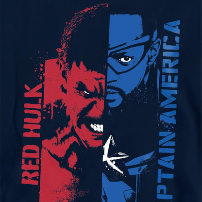 Navy - Side - Captain America Childrens-Kids Hulk Graffiti Pull Over Hoodie