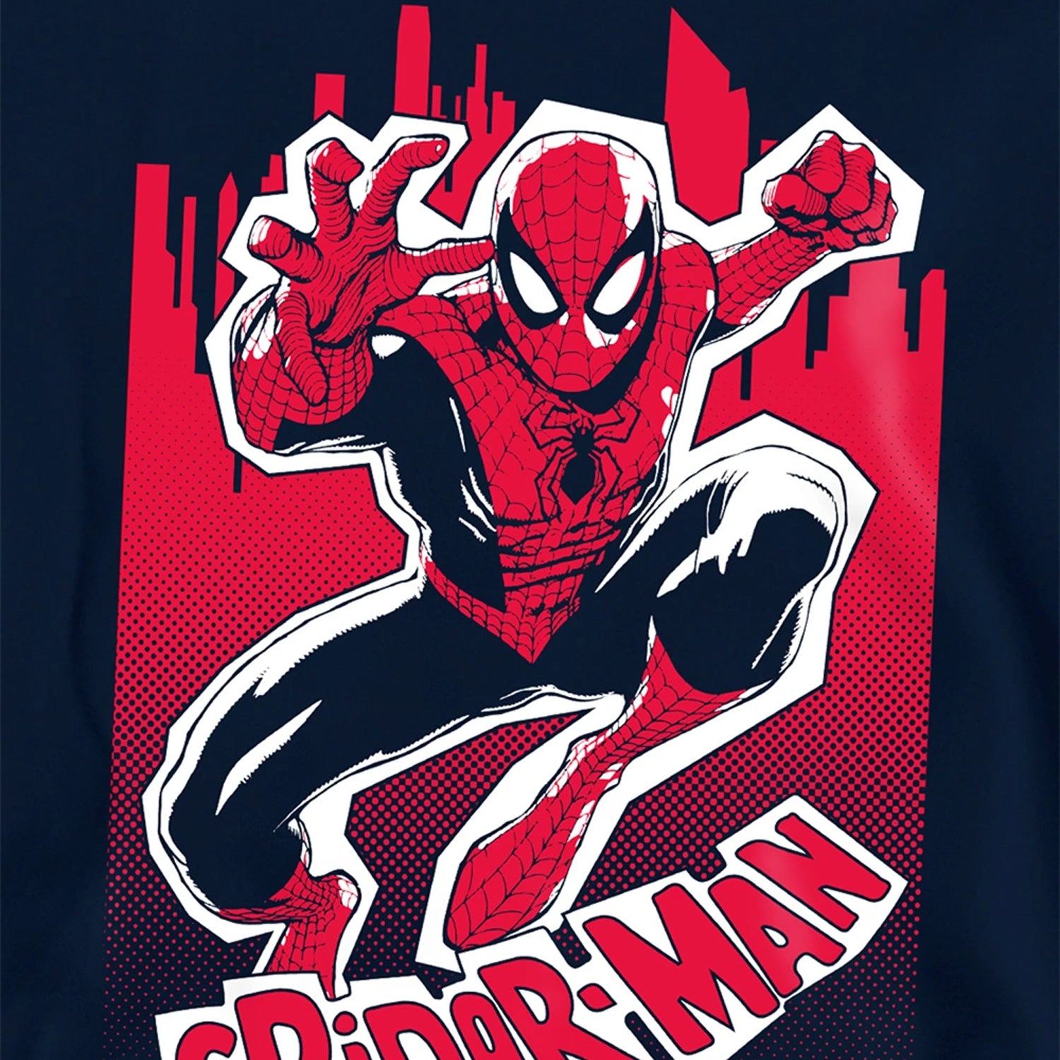 Navy - Side - Spider-Man Childrens-Kids NYC Pull Over Hoodie