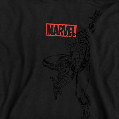 Black - Side - Spider-Man Childrens-Kids Outline Hoodie