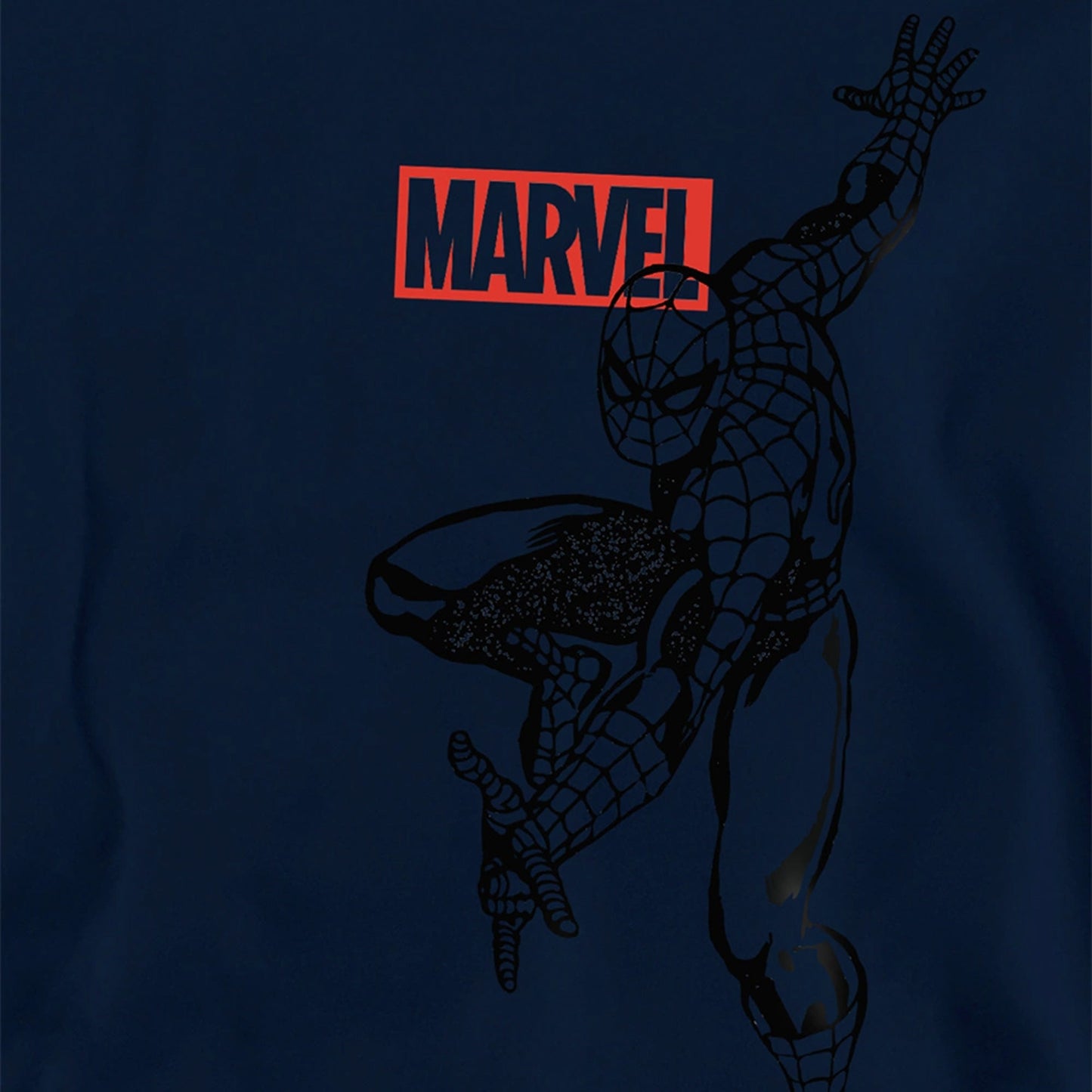 Navy - Side - Spider-Man Childrens-Kids Outline Hoodie