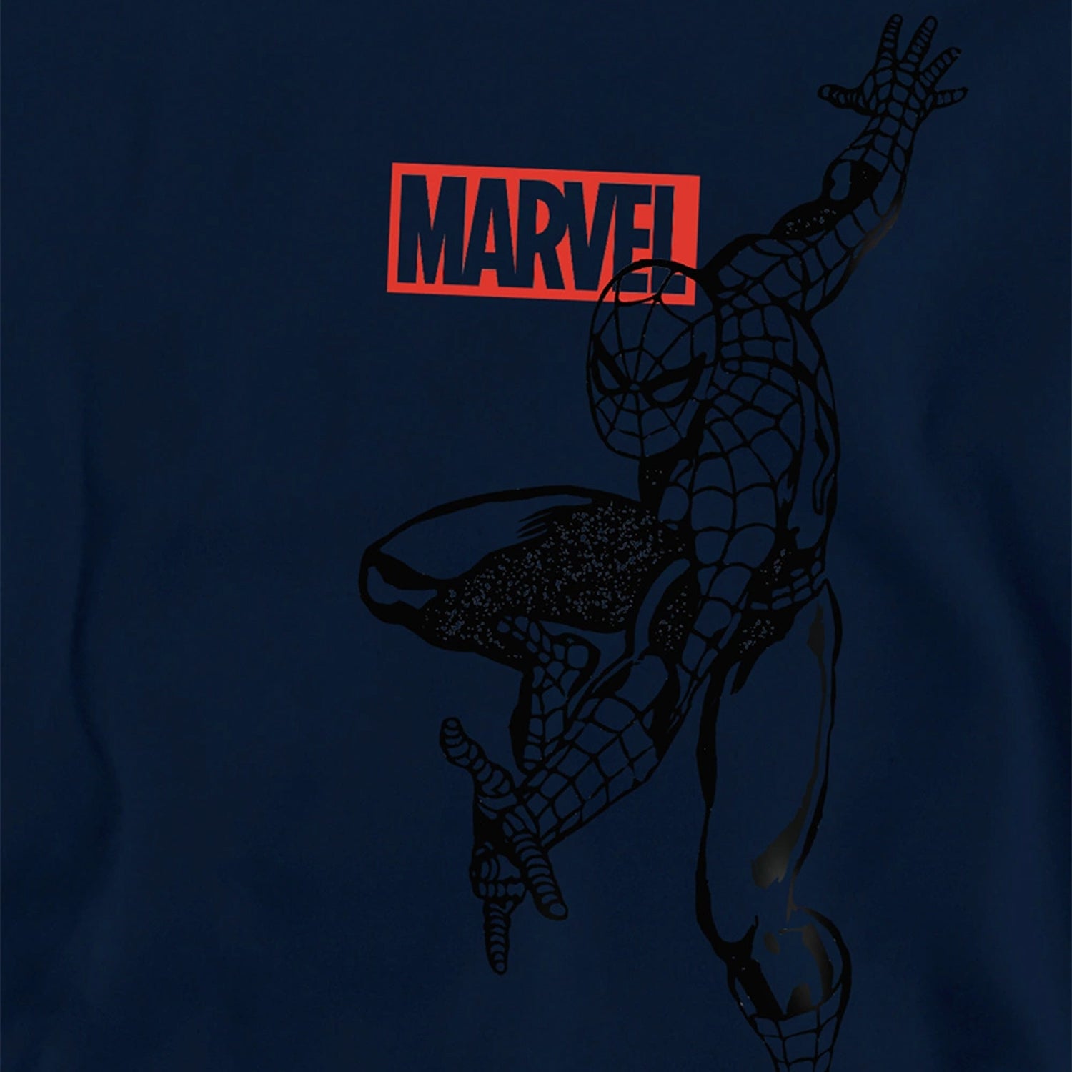 Navy - Side - Spider-Man Childrens-Kids Outline Hoodie
