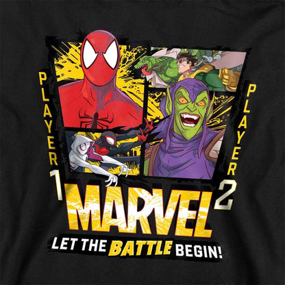 Black - Side - Spider-Man Childrens-Kids Let The Battle Begin Pull Over Hoodie