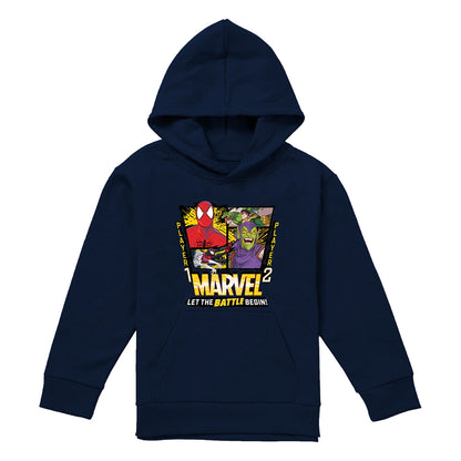 Navy - Front - Spider-Man Childrens-Kids Let The Battle Begin Pull Over Hoodie