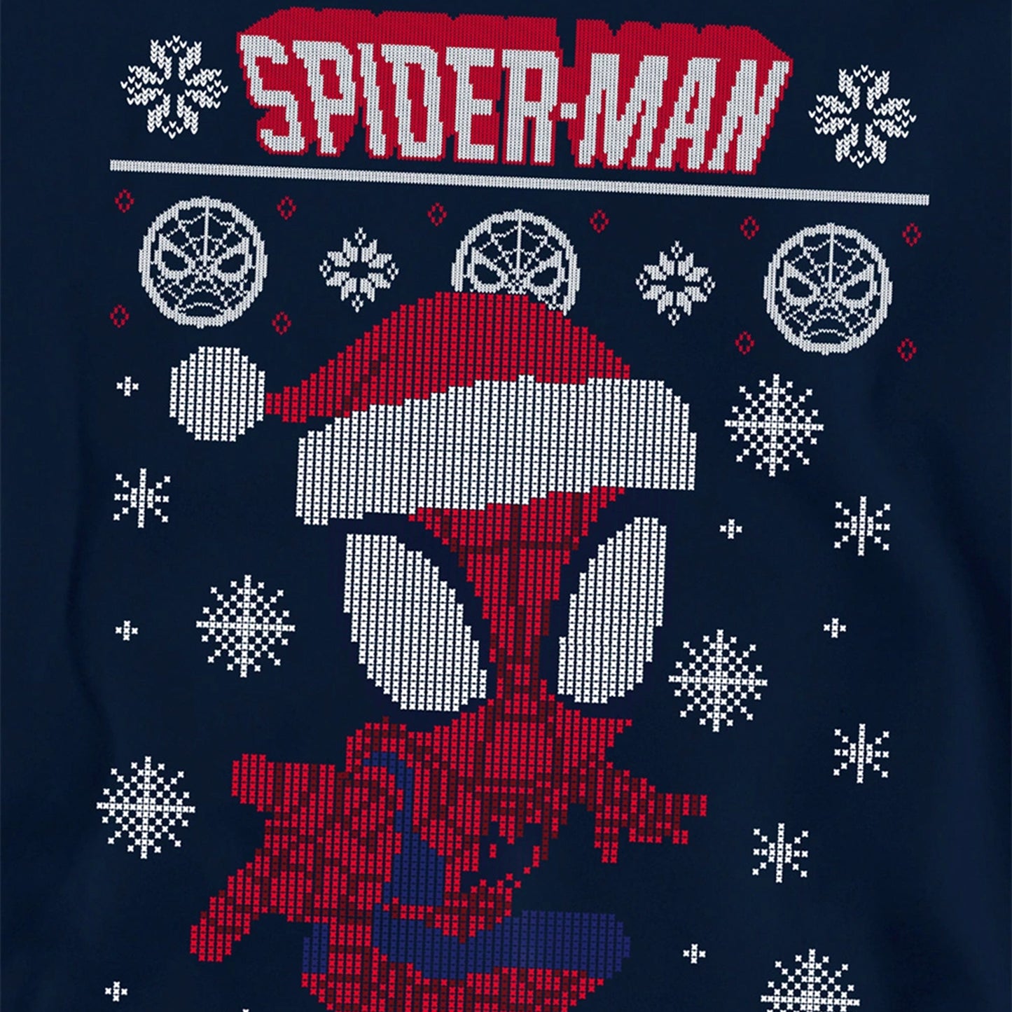 Navy - Lifestyle - Spider-Man Childrens-Kids Snowflake Pull Over Christmas Hoodie