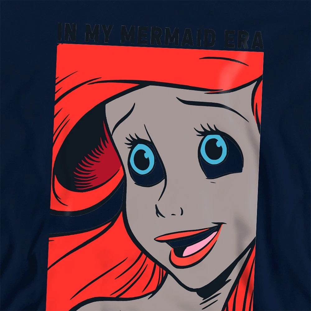 Navy - Side - Disney Princess Childrens-Kids Mermaid Era Hoodie