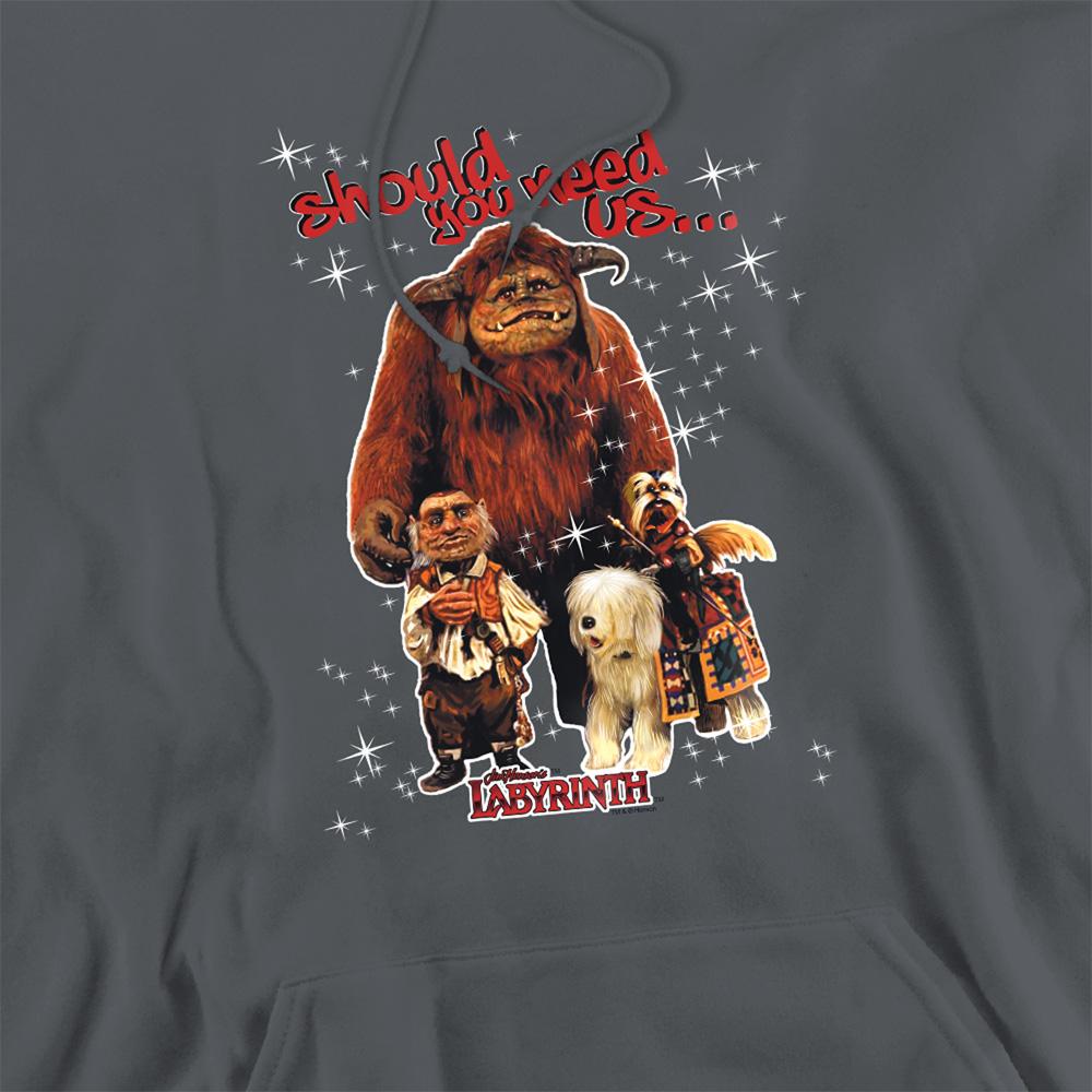 Charcoal - Side - Labyrinth Unisex Adult Should You Need Us Hoodie