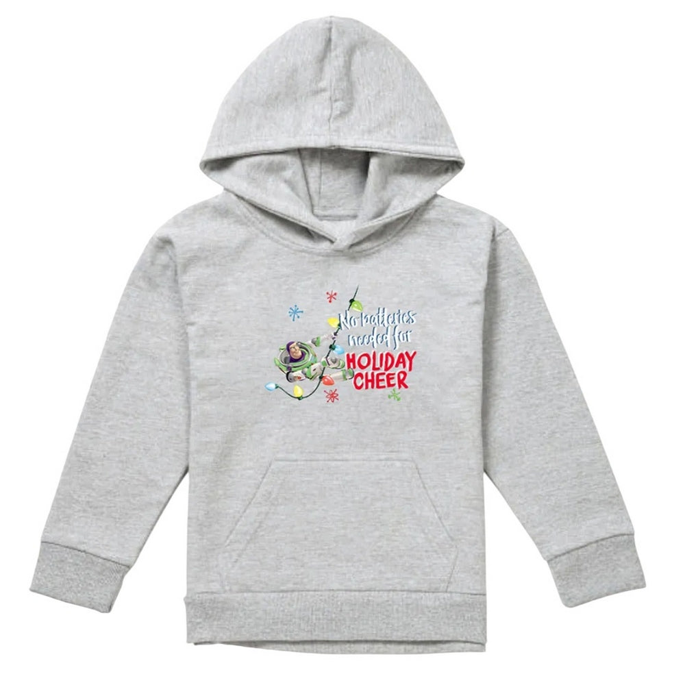 Athletic Heather - Front - Toy Story Childrens-Kids No Batteries Needed Holiday Cheer Buzz Lightyear Heather Christmas Pullover Hoodie