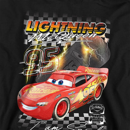 Black - Side - Cars Childrens-Kids I Am Speed Lightning McQueen Hoodie