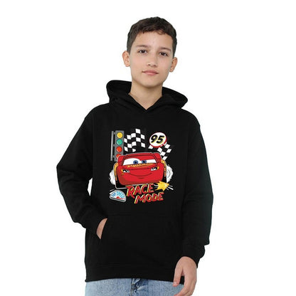 Black - Side - Cars Childrens-Kids Race Mode 95 Hoodie