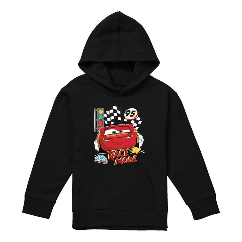 Black - Front - Cars Childrens-Kids Race Mode 95 Hoodie