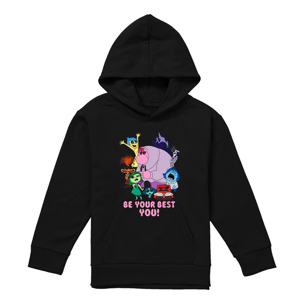 Black - Front - Inside Out 2 Childrens-Kids Be Your Best You Hoodie