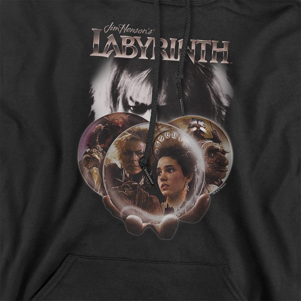 Black - Side - Labyrinth Unisex Adult Globe Hoodie