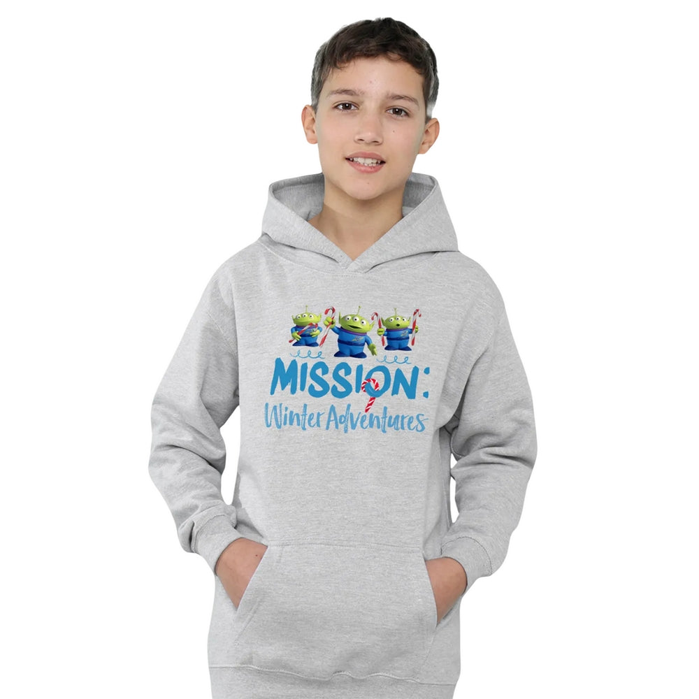 Athletic Heather - Side - Toy Story Childrens-Kids Mission Winter Adventure Aliens At Christmas Aliens Heather Pullover Hoodie