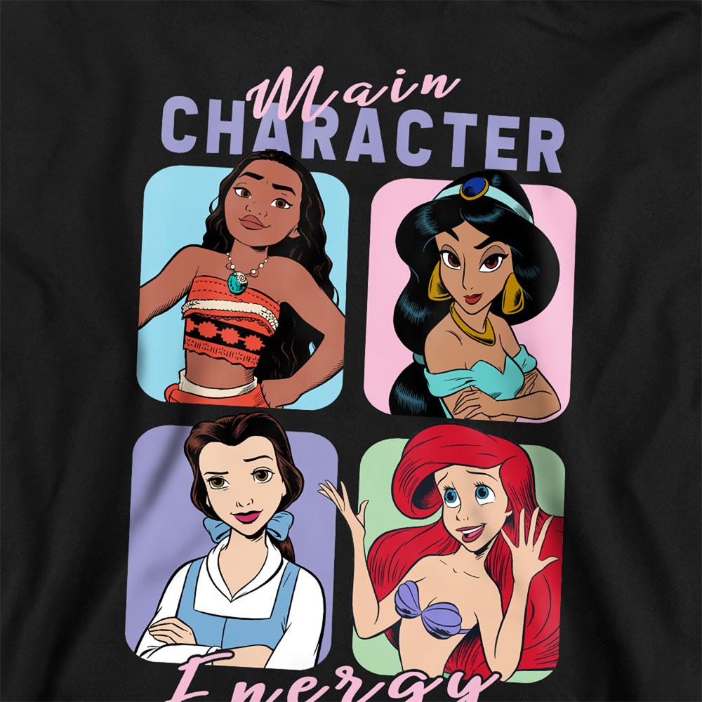 Black - Side - Disney Princess Childrens-Kids Main Character Energy Hoodie