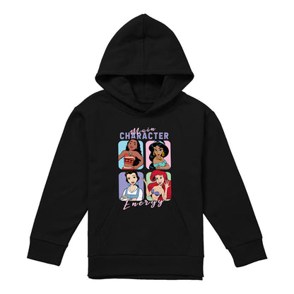 Black - Front - Disney Princess Childrens-Kids Main Character Energy Hoodie