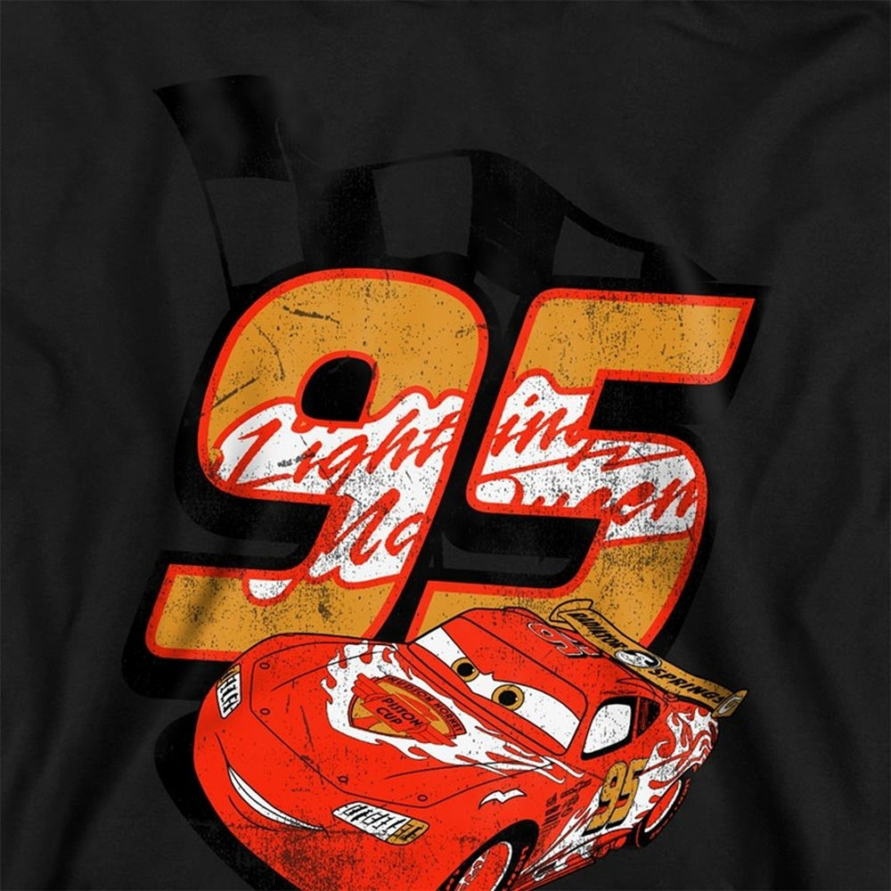 Black - Side - Cars Childrens-Kids 95 Lightning McQueen Hoodie