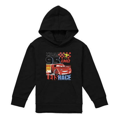 Black - Front - Cars Childrens-Kids Lets Race Lightning McQueen Hoodie