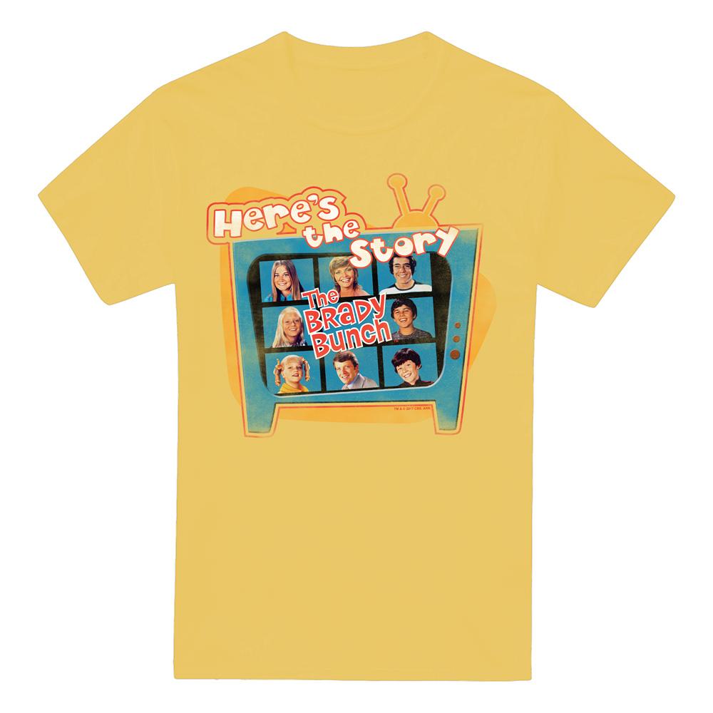 Banana Yellow - Front - The Brady Bunch Unisex Adult Heres The Story T-Shirt