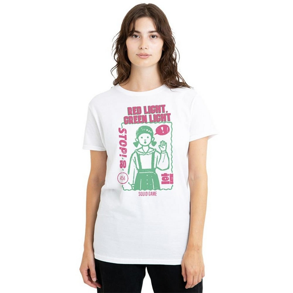 White - Lifestyle - Squid Game Womens-Ladies Season 3 Red Light Green Light T-Shirt