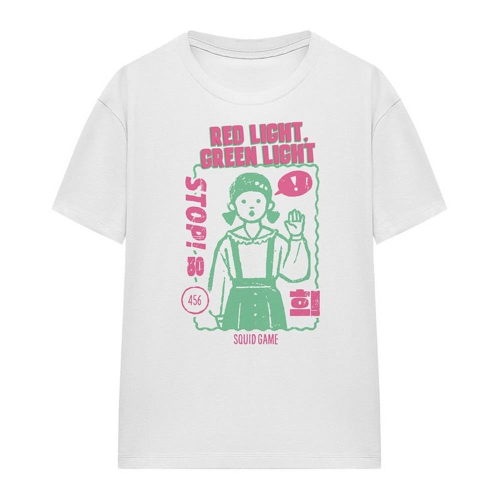 White - Front - Squid Game Womens-Ladies Season 3 Red Light Green Light T-Shirt