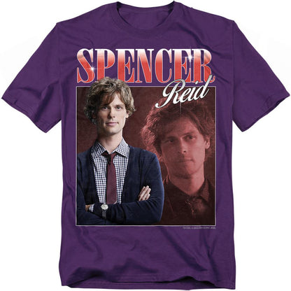 Purple - Front - Criminal Minds Unisex Adult Spencer Reid Bootleg T-Shirt